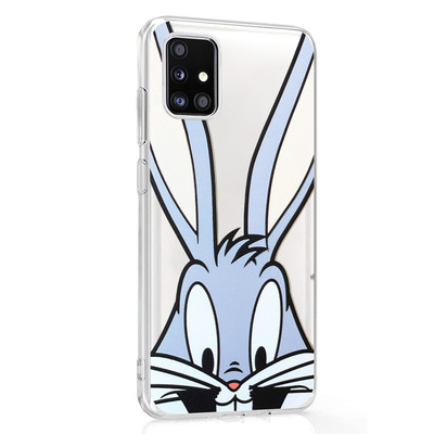 Microsonic Samsung Galaxy A71 Desenli Kılıf Mutlu Tavşan