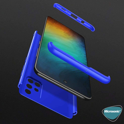 Microsonic Samsung Galaxy A71 Kılıf Double Dip 360 Protective AYS Mavi