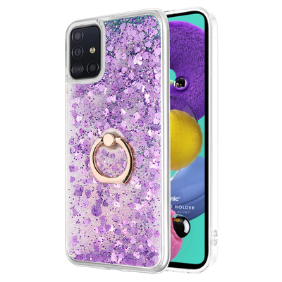 Microsonic Samsung Galaxy A71 Kılıf Glitter Liquid Holder Mor