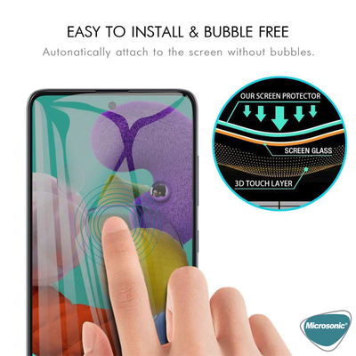Microsonic Samsung Galaxy A71 Invisible Privacy Kavisli Ekran Koruyucu Siyah
