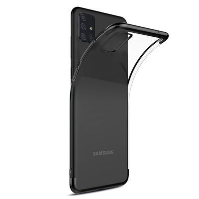 Microsonic Samsung Galaxy A71 Kılıf Skyfall Transparent Clear Siyah