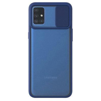 Microsonic Samsung Galaxy A71 Kılıf Slide Camera Lens Protection Lacivert