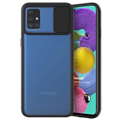 Microsonic Samsung Galaxy A71 Kılıf Slide Camera Lens Protection Siyah