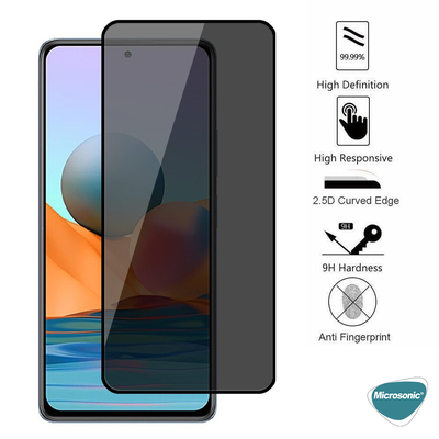 Microsonic Samsung Galaxy A72 Invisible Privacy Kavisli Ekran Koruyucu Siyah