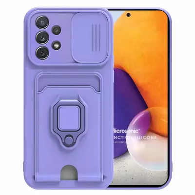 Microsonic Samsung Galaxy A72 Kılıf Multifunction Silicone Lila