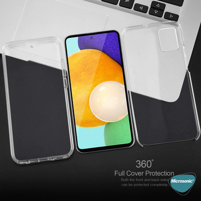Microsonic Samsung Galaxy A72 Kılıf Komple Gövde Koruyucu Silikon Şeffaf