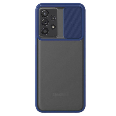 Microsonic  Samsung Galaxy A72 Kılıf Slide Camera Lens Protection Lacivert
