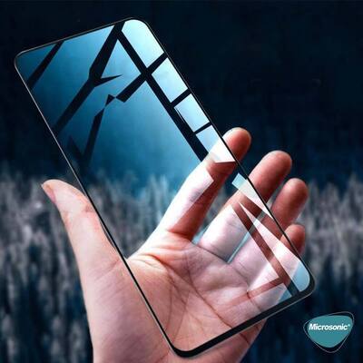 Microsonic Samsung Galaxy A73 5G Kavisli Temperli Cam Ekran Koruyucu Film Siyah