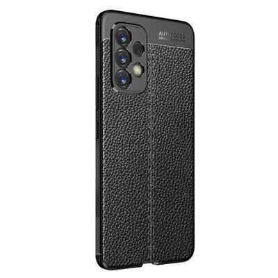 Microsonic Samsung Galaxy A73 5G Kılıf Deri Dokulu Silikon Siyah