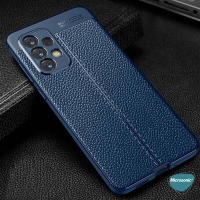 Microsonic Samsung Galaxy A73 5G Kılıf Deri Dokulu Silikon Siyah