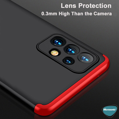 Microsonic Samsung Galaxy A73 5G Kılıf Double Dip 360 Protective AYS Siyah Kırmızı
