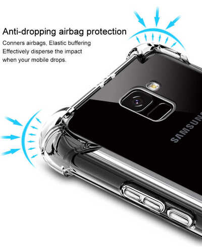 Microsonic Samsung Galaxy A8 2018 Kılıf Anti Shock Silikon Şeffaf