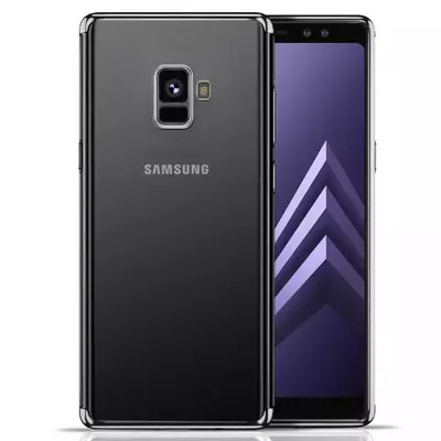 Microsonic Samsung Galaxy A8 2018 Kılıf Skyfall Transparent Clear Gümüş