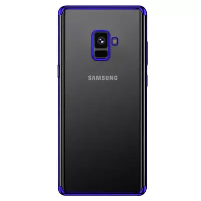 Microsonic Samsung Galaxy A8 2018 Kılıf Skyfall Transparent Clear Mavi