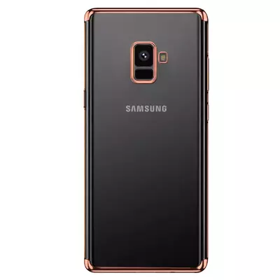 Microsonic Samsung Galaxy A8 2018 Kılıf Skyfall Transparent Clear Rose Gold