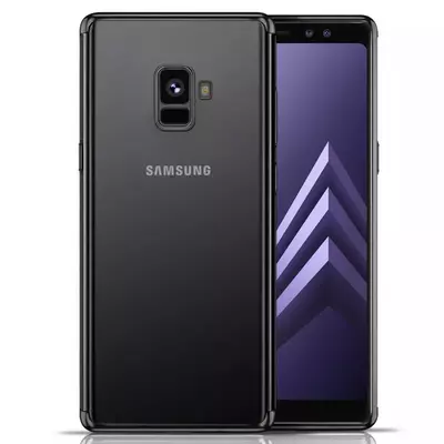 Microsonic Samsung Galaxy A8 2018 Kılıf Skyfall Transparent Clear Siyah