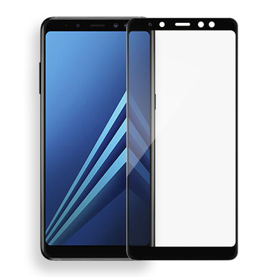 Microsonic Samsung Galaxy A8 Plus 2018 Kavisli Temperli Cam Ekran Koruyucu Film Siyah