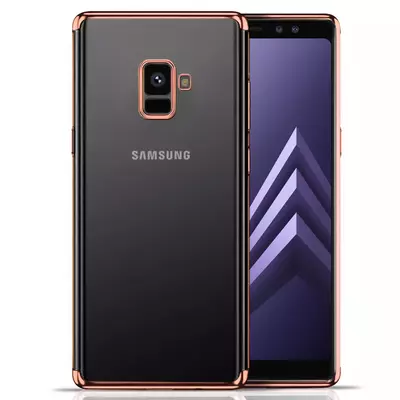 Microsonic Samsung Galaxy A8 Plus 2018 Kılıf Skyfall Transparent Clear Rose Gold