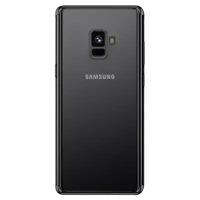 Microsonic Samsung Galaxy A8 Plus 2018 Kılıf Skyfall Transparent Clear Siyah