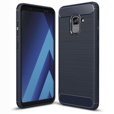Microsonic Samsung Galaxy A8 Plus 2018 Kılıf Room Silikon Lacivert