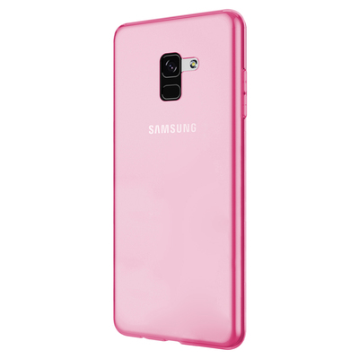 Microsonic Samsung Galaxy A8 Plus 2018 Kılıf Transparent Soft Pembe