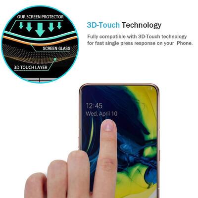 Microsonic Samsung Galaxy A80 Invisible Privacy Kavisli Ekran Koruyucu Siyah