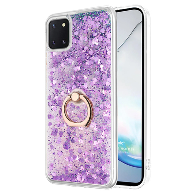 Microsonic Samsung Galaxy A81 Kılıf Glitter Liquid Holder Mor