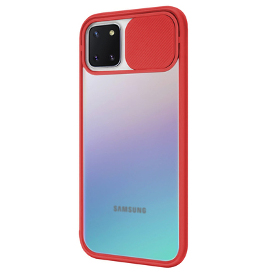 Microsonic Samsung Galaxy A81 Kılıf Slide Camera Lens Protection Kırmızı