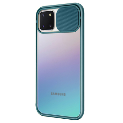 Microsonic Samsung Galaxy A81 Kılıf Slide Camera Lens Protection Koyu Yeşil