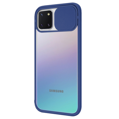 Microsonic Samsung Galaxy A81 Kılıf Slide Camera Lens Protection Lacivert