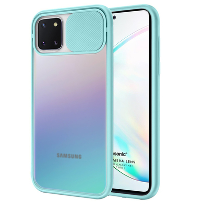 Microsonic Samsung Galaxy A81 Kılıf Slide Camera Lens Protection Turkuaz