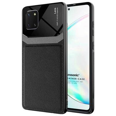 Microsonic Samsung Galaxy A81 Kılıf Uniq Leather Siyah