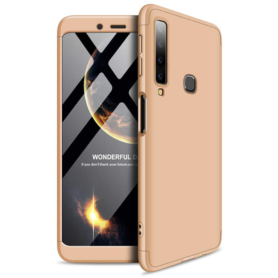 Microsonic Samsung Galaxy A9 2018 Kılıf Double Dip 360 Protective AYS Gold