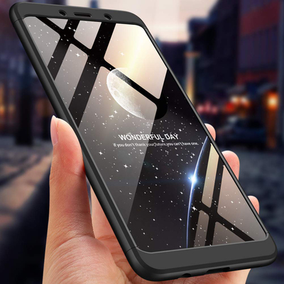Microsonic Samsung Galaxy A9 2018 Kılıf Double Dip 360 Protective AYS Siyah