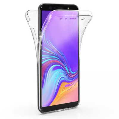 Microsonic Samsung Galaxy A9 2018 Kılıf 6 tarafı tam full koruma 360 Clear Soft Şeffaf