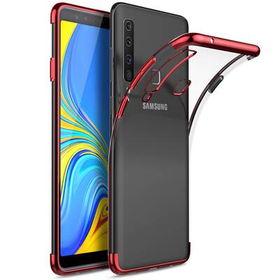 Microsonic Samsung Galaxy A9 2018 Kılıf Skyfall Transparent Clear Kırmızı