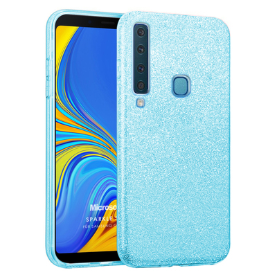 Microsonic Samsung Galaxy A9 2018 Kılıf Sparkle Shiny Mavi