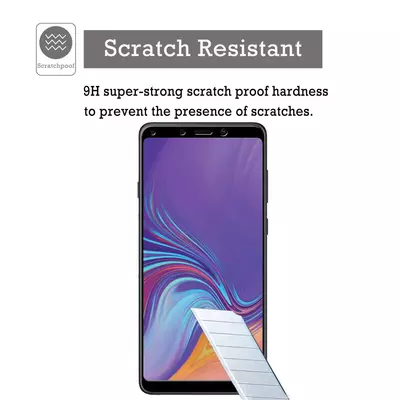 Microsonic Samsung Galaxy A9 2018 Tam Kaplayan Temperli Cam Ekran koruyucu Siyah
