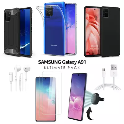 Microsonic Samsung Galaxy A91 Kılıf & Aksesuar Seti