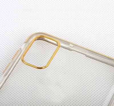Microsonic Samsung Galaxy A91 Kılıf Skyfall Transparent Clear Gold