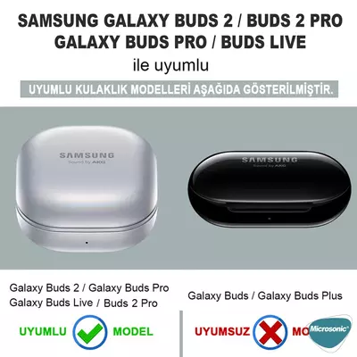 Microsonic Samsung Galaxy Buds 2 Pro Kılıf Cartoon Figürlü Silikon Elma Pembe
