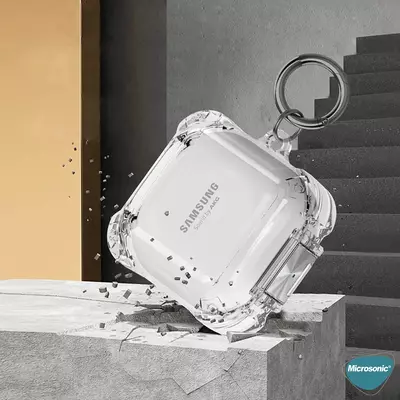 Microsonic Samsung Galaxy Buds Live Kılıf Safety Lock Protection Füme