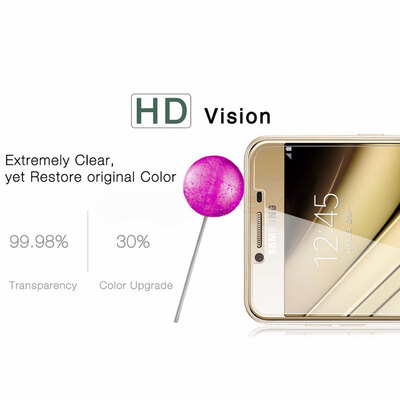 Microsonic Samsung Galaxy C7 Temperli Cam Ekran Koruyucu Film