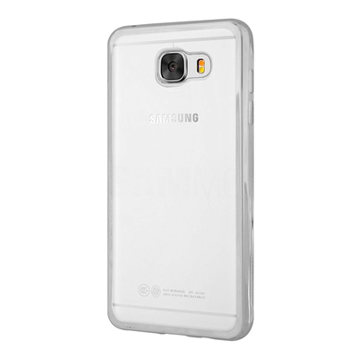 Microsonic Samsung Galaxy C7 Kılıf Skyfall Transparent Clear Gümüş