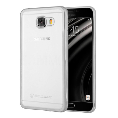 Microsonic Samsung Galaxy C7 Kılıf Skyfall Transparent Clear Gümüş