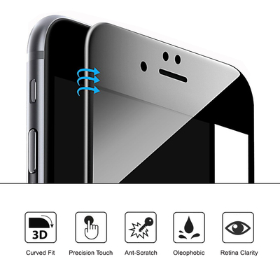 Microsonic Samsung Galaxy C7 Pro Kavisli Temperli Cam Ekran Koruyucu Film Siyah