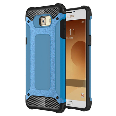 Microsonic Samsung Galaxy C7 Pro Kılıf Rugged Armor Mavi