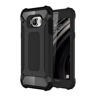 Microsonic Samsung Galaxy C7 Kılıf Rugged Armor Siyah