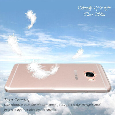 Microsonic Samsung Galaxy C7 Kılıf Transparent Soft Mavi