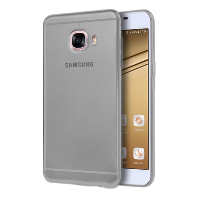 Microsonic Samsung Galaxy C7 Kılıf Transparent Soft Siyah